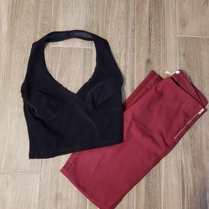 Black velvet halter top